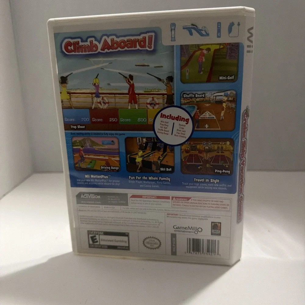 Cruise Ship Vacation Games Nintendo Wii Activision Complete CIB Mini-Golf Arcade